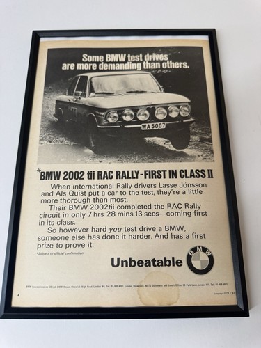 Gerahmt original 1973 bmw 2002 - gerahmt,