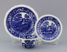 Spode Copeland Blue Tower Teile zur Wahl teller platte kanne tasse england blau