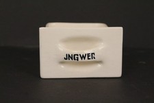 Ingwer Schütte Küchenbuffet Porzellan um 1900 Gewürzschuber antik 8cmx10cm weiß