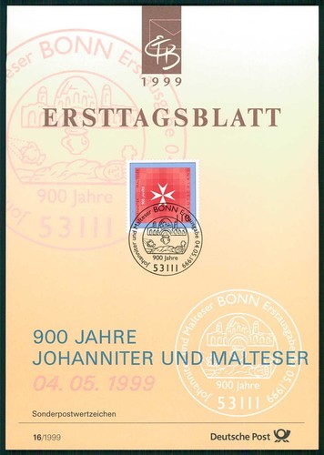 Brd etb ersttagsblatt 1999 - ersttagsblatt, 1999/16