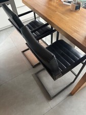2 x Barhocker Bodahl Büffelleder schwarz wie neu