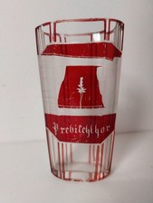 Biedermeier, Bäder-Andenken Glas,  Taschen Glas, Böhmen, um 1900.