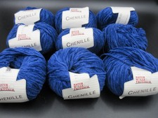 9x50g Strickgarn  Chenille blau  100% Baumwolle Natur ?Wolle Fritzsch
