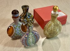 4 x Bixl Schnupftabakflasche Glas Glaskunst Vintage