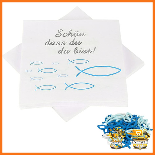 Servietten fisch blau - fisch, 32