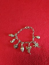 Altes 925er Silber Bettelarmband mit Tieren Muschel Fee Elfen Engel (825)