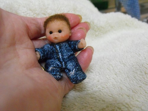 Ooak puppenhaus miniatur baby - puppenhaus,