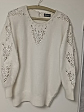 Damen Pullover weiß Angora 80%