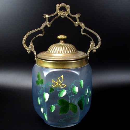 Jugendstil glas keksdose - jugendstil,