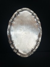Silber Tablett Tremolierstrich Meisterpunze wohl 18JH.