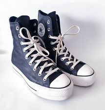 Converse Extra High Platform Chuck Taylor All Star Schwarz Leder Gr 39