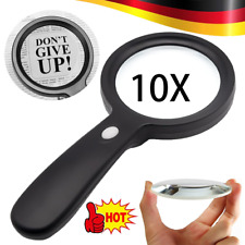 LED Lupe Leselupe mit Licht Beleuchtung 10-fach Vergrößerungsglas Juwelierlupe
