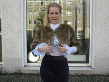 DDR Schulterjacke Kurzjacke Bolero Kunstfell 70er True VINTAGE jacket fake fur