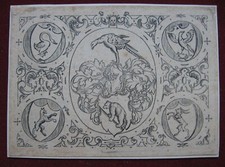 Kupferstich: Wappen mit Wappen