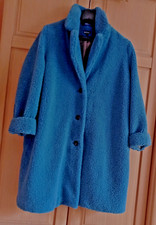 Ulla Popken MODISCHE TEDDYPLÜSCHMANTEL Jacke IN Petrol-Blau 52-54-56-58