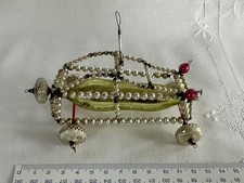alter Christbaumschmuck - Fahrzeug 13 cm - Hohlglasperlen - Orig. Gablonz - TOP