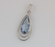 Sehr schöner alter Anhänger aus Silber 835 mit Schmuckstein blau