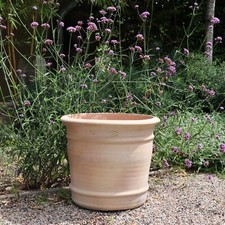 handgefertigtes Terracotta Pflanzgefäß, frostfester Pflanzkübel Canna 40