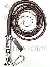 Bullenlederpeitsche Bullwhip in Weiß/Braun in 3FT, 4FT, 6FT, 8FT, 10FT