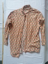 DDR Arbeits Hemd Vintage 70er  Größe L  Braun Grün Weiß