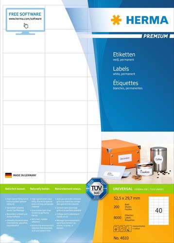 Etiketten premium weiß - a4,,