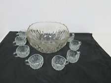 Bowle Service 9 Teilig  Glas  60er/70er Jahre 4 Eckig  - True Vintage 