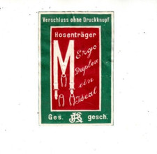 Vignette, Werbemarke Hosenträger, Marke Ergo Duplex, Signet RJS, ca. 1910