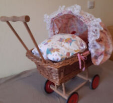 DDR Puppe 48cm groß blond  mit Bekleidung mit DDR  Korb Puppenwagen