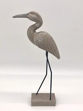 XL Storch Figur Aufsteller 41 cm grau Holz maritim Badezimmer Dekoration Neu