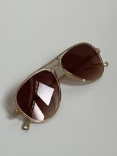 Sonnenbrille Pilotenstil Sand Transparent Braune Gläser Retro Pilot Unisex NEU