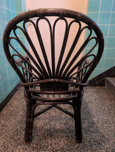Rattan akzent sessel - akzent-sessel, schwarz