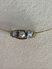 Vintage Ring, Art Deco Gold Ring 333 Blautopas Und Perle Gr.ca.54