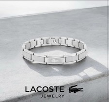 Lacoste Armband mit Knebelverschluss für Herren STENCIL Edelstahl Neu ohne Ovp