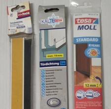 3 x Zugluftstopper für Türen  und glatte Böden - je 100 cm lang, verschiedene 