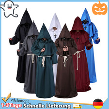 Halloween Mönch Kostüms Mönchskutte Karneval Geistlicher Priester Umhang Hoodies