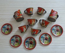 Altes Blech Spielzeug Kinder Geschirr Lithographiert 50er Jahre