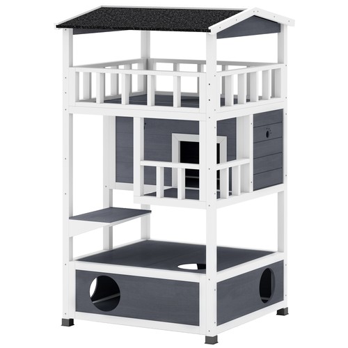 Pawhut katzenhaus etagen - katzenhaus,4,