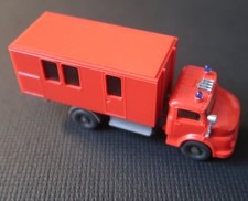 WIKING 629 - MB Feuerwehr Rundhauber mit Abrollkoffer  (Modellauto H0 1:87)