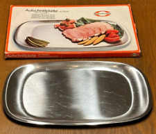 Aufschnittplatte Marke Tischfein Edelstahl Servierplatte 41 x 26 cm