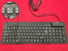 Flexible Roll Up Tastatur Schwarz (UK LAYOUT) Vollformat/Reise (USB & PS/2)