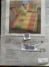 Micro-Faser-Satin Bettwäsche Biberna Laura Giordani Grün-Gelb-Orange 155x200 80x