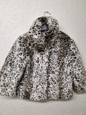 Schöner Kurzer Webpelz Jacke  /Kurzmantel Weiss schwarz Gr S 