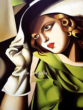 Mädchen in Grün art De Lempicka Kunst  Bild Leinwand Collection A5LT18