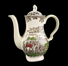 Vintage Myott Keramik Stoneware Teekanne - Country Life - Grün - 24,5 cm