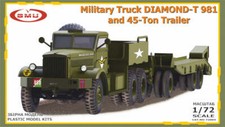 GMU 72004 1:72 Militär LKW Diamond-T 981 und 45 Tonnen Anhänger Panzertransporter