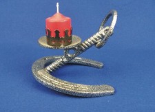 Massiv Metall echtes Pferde Pferd Hufeisen Kerzenständer Kerzenhalter mit Griff 