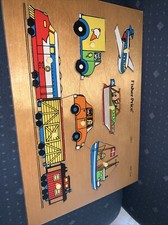 Fisher Price Holzpuzzle Fahrzeuge 508  E, Zug, Auto, LKW, Zug, Schiffe,Flugzeug