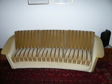 Couch-Garnitur, 3sitziges Rundsofa mit 2 Sesseln