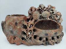 Asiatika Skulptur aus Stein mit Vase