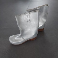 Sanita Stiefel Leder silber metallic kurzer Schaft  Gr. 39 NEU